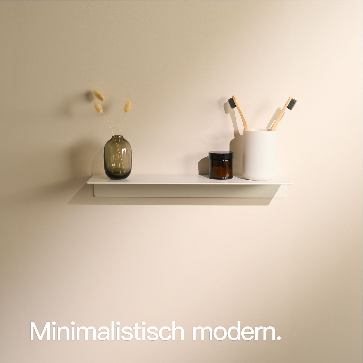 Designfabrik Hamburg Kleberegal zur Wandmontage ohne Bohren beige