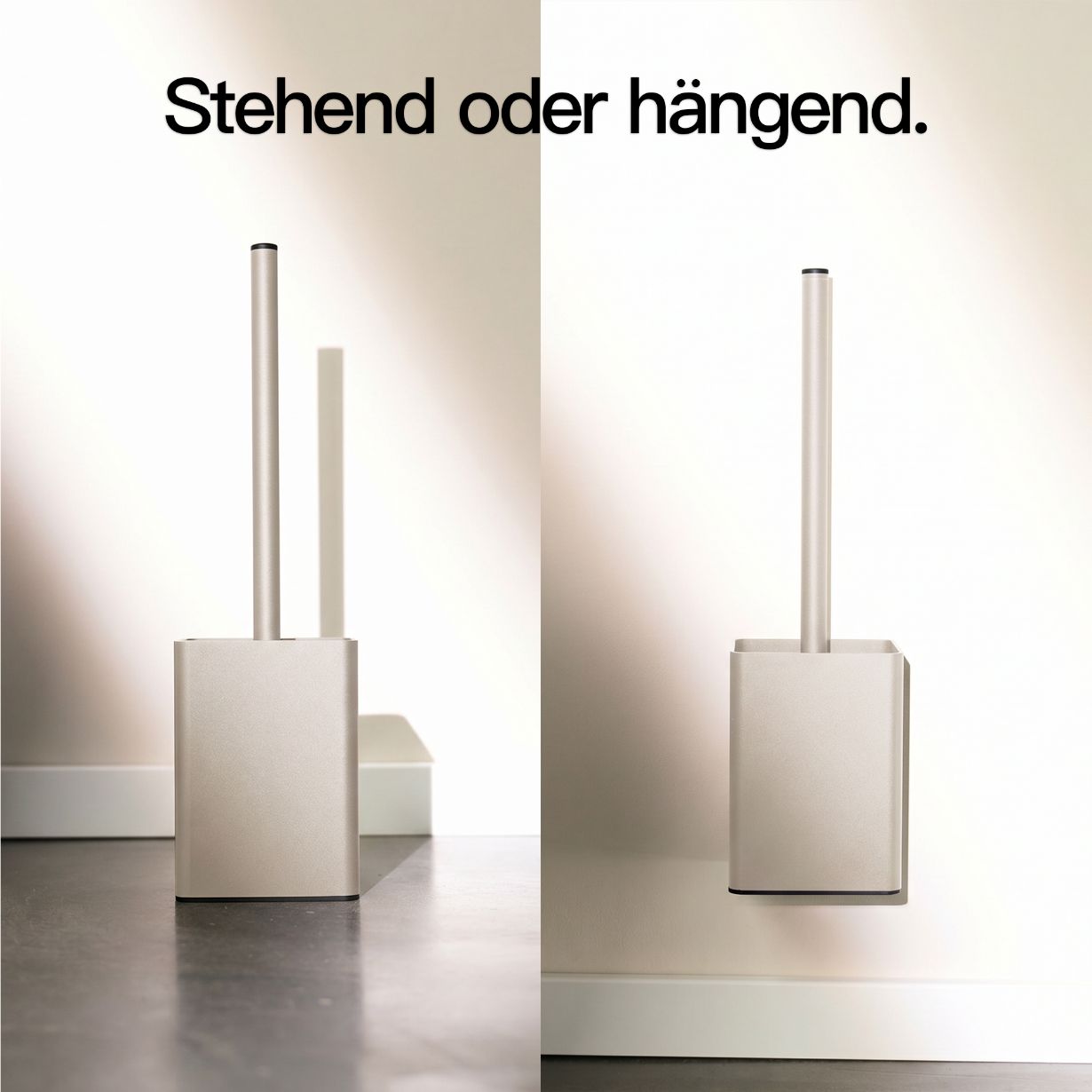 Designfabrik Hamburg Toilettenbürste auf Silikon mit Metallgehäuse zur Wandmontage oder zum stehen beige