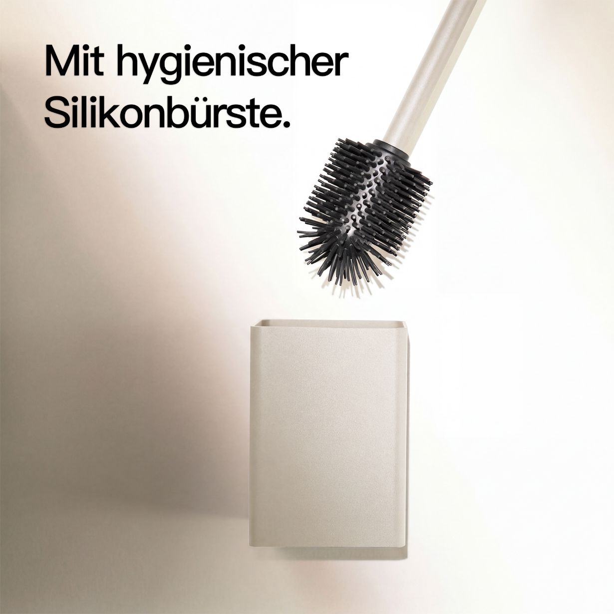 Designfabrik Hamburg Toilettenbürste auf Silikon mit Metallgehäuse zur Wandmontage oder zum stehen beige