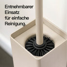 Designfabrik Hamburg Toilettenbürste auf Silikon mit Metallgehäuse zur Wandmontage oder zum stehen beige