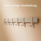 Designfabrik Hamburg Garderobenleiste mit verschiebbaren Haken zur Schraubmontage Beige