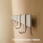Designfabrik Hamburg Garderobenleiste mit verschiebbaren Haken zur Schraubmontage Beige