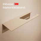 Designfabrik Hamburg Toilettenpapierhalter ohne Bohren mit Ablage zur Wandmontage beige 