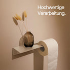 Designfabrik Hamburg Toilettenpapierhalter ohne Bohren mit Ablage zur Wandmontage beige 