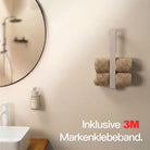 Designfabrik Hamburg Handtuchhalter vertikal ohne Bohren für Gästehandtücher beige
