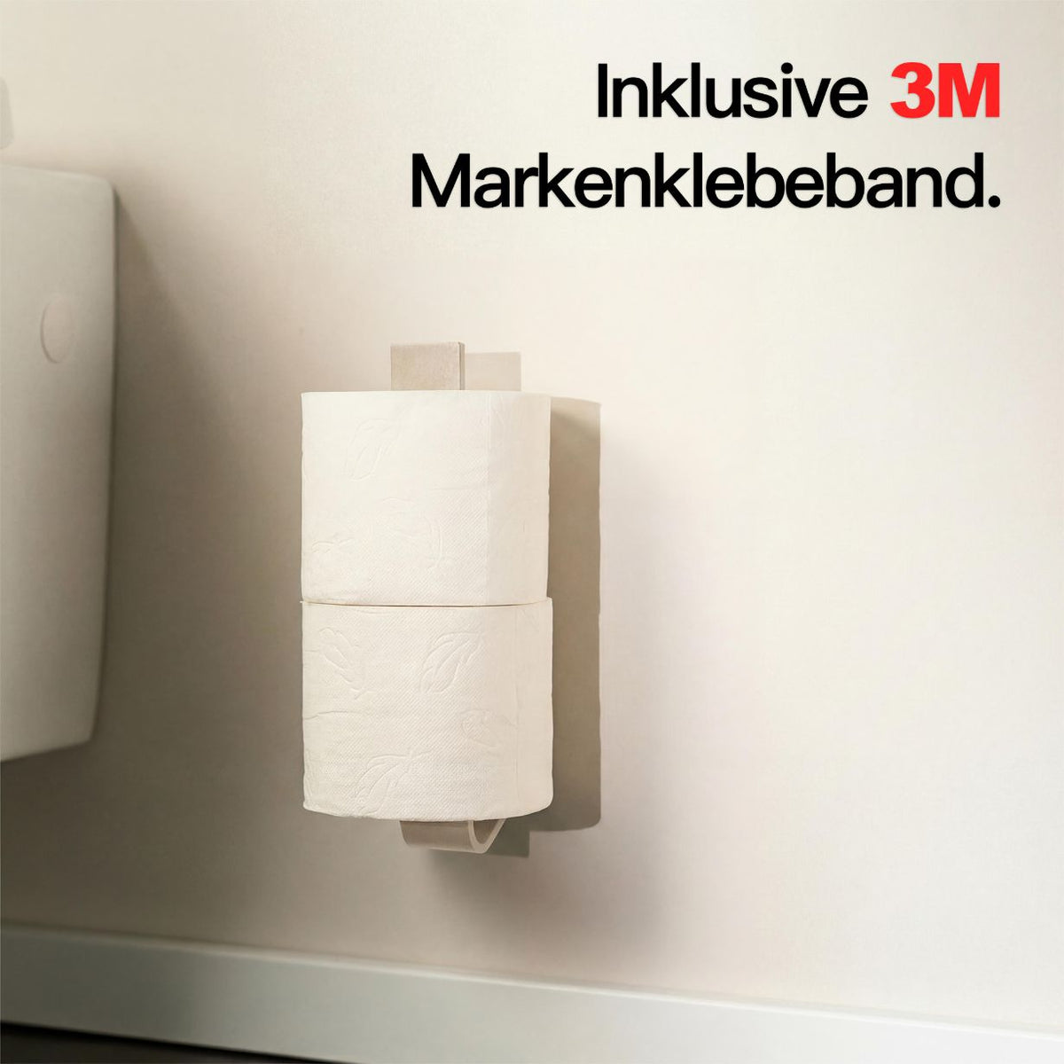 Designfabrik Hamburg Ersatzrollenhalter zur Klebemontage ohne Bohrend passend zum Badezimmerset beige 