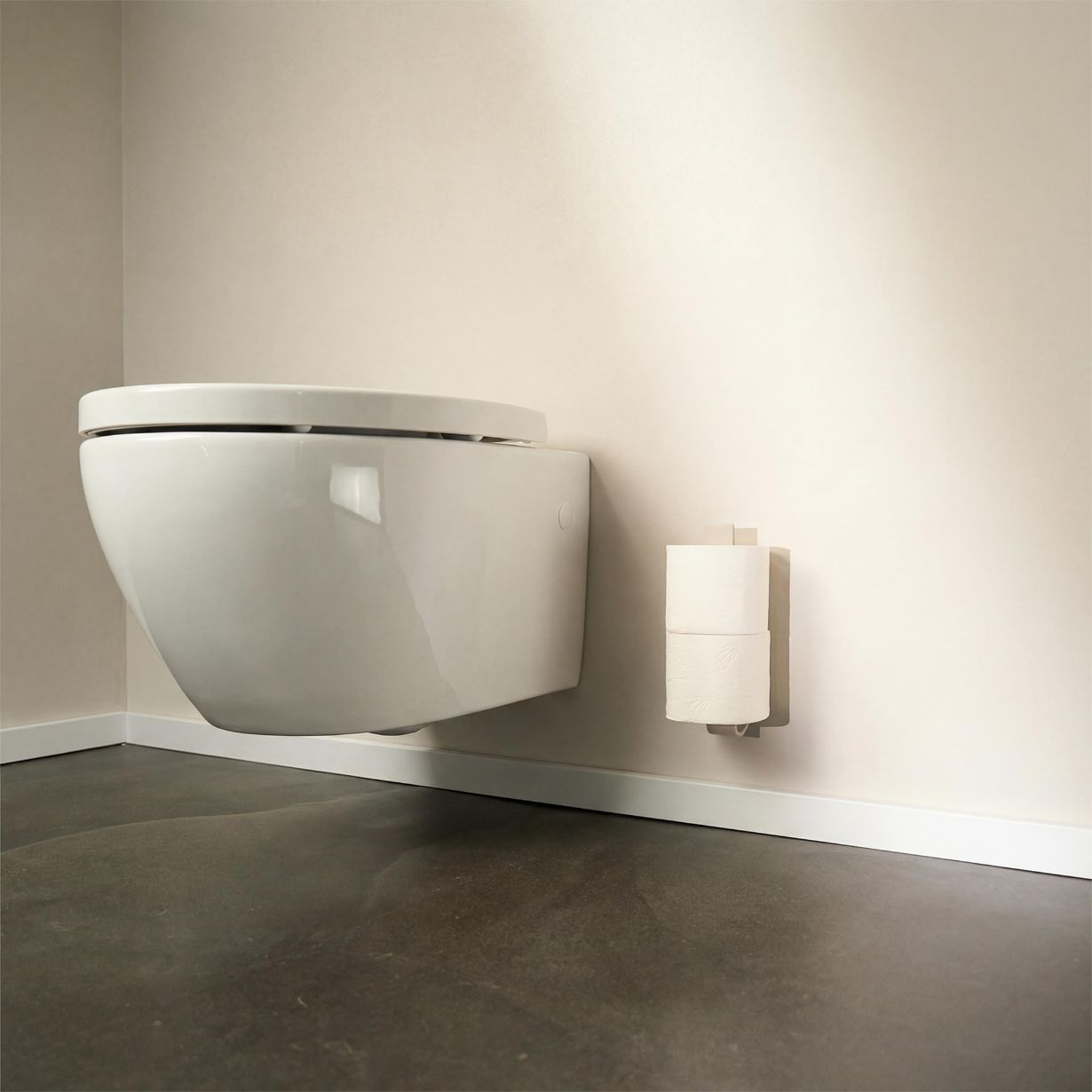 Designfabrik Hamburg Ersatzrollenhalter zur Klebemontage ohne Bohrend passend zum Badezimmerset beige 