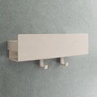 Designfabrik Hamburg Duschablage ohne Bohren zum Ankleben, rostfrei mit verschiebbaren Haken Beige