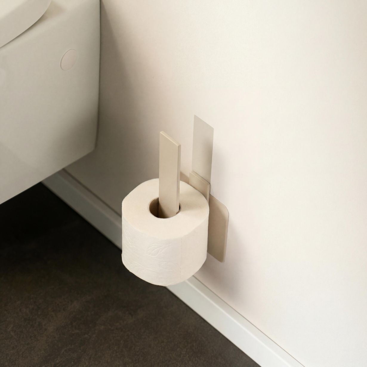 
Designfabrik Hamburg Ersatzrollenhalter zur Klebemontage ohne Bohrend passend zum Badezimmerset beige