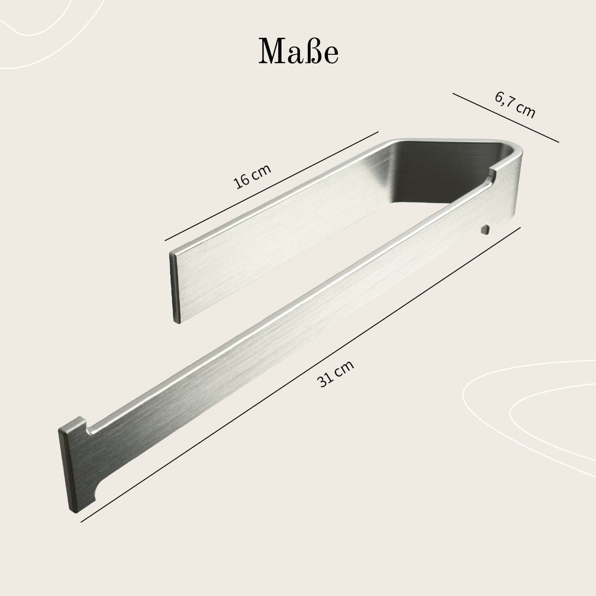 Designfabrik Hamburg Küchenrollenhalter Wandmontage ohne Bohren