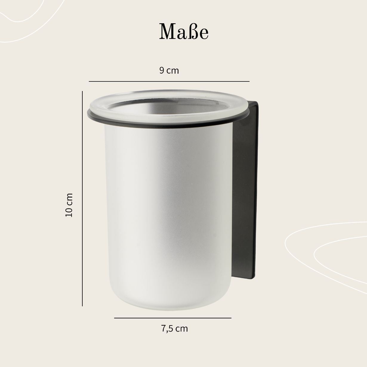 Designfabrik Hamburg Zahnbürstenhalter selbstklebend ohne Bohren aus Glas und Edelstahl
