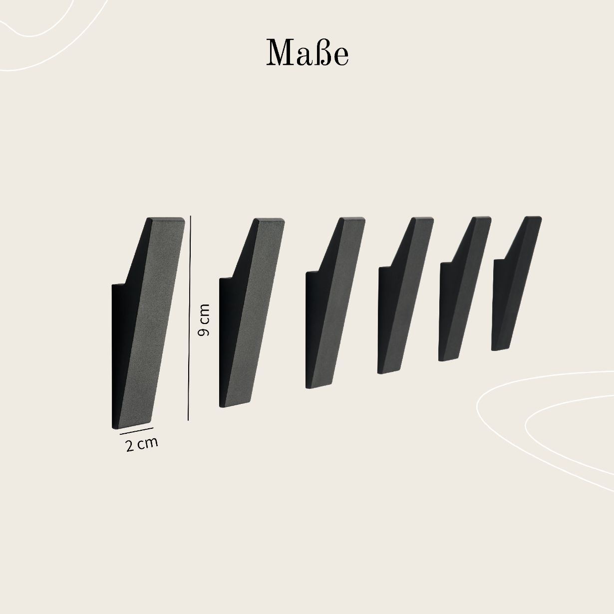 Designfabrik Hamburg Garderobenhaken zum Schrauben Set aus massivem Metall mit modernem Look