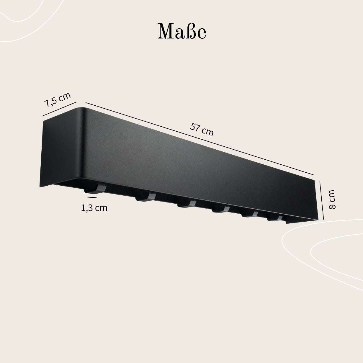 Designfabrik Hamburg Wandgarderobe mit versteckten Haken aus Metall