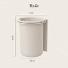 Designfabrik Hamburg glass toothbrush cup with wall mount, no drilling, beige