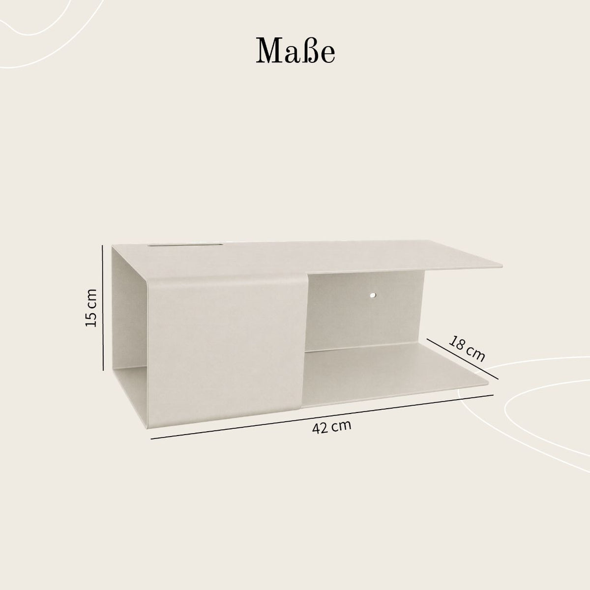 Designfabrik Hamburg minimalistischer Nachttisch aus Metall beige