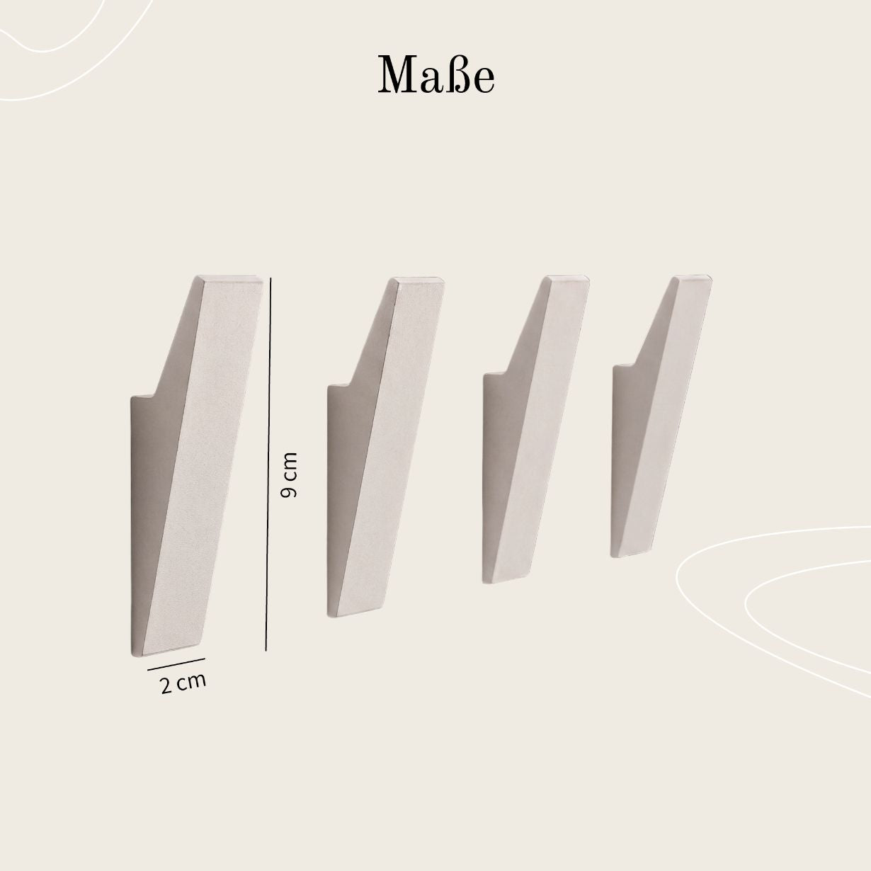 Designfabrik Hamburg Garderobenhaken zur Schraubmontage flexibel an der Wand beige