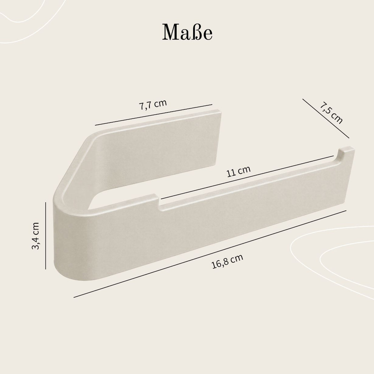 Designfabrik Hamburg Toilettenpapierhalter ohne Bohren zur Wandmontage beige 