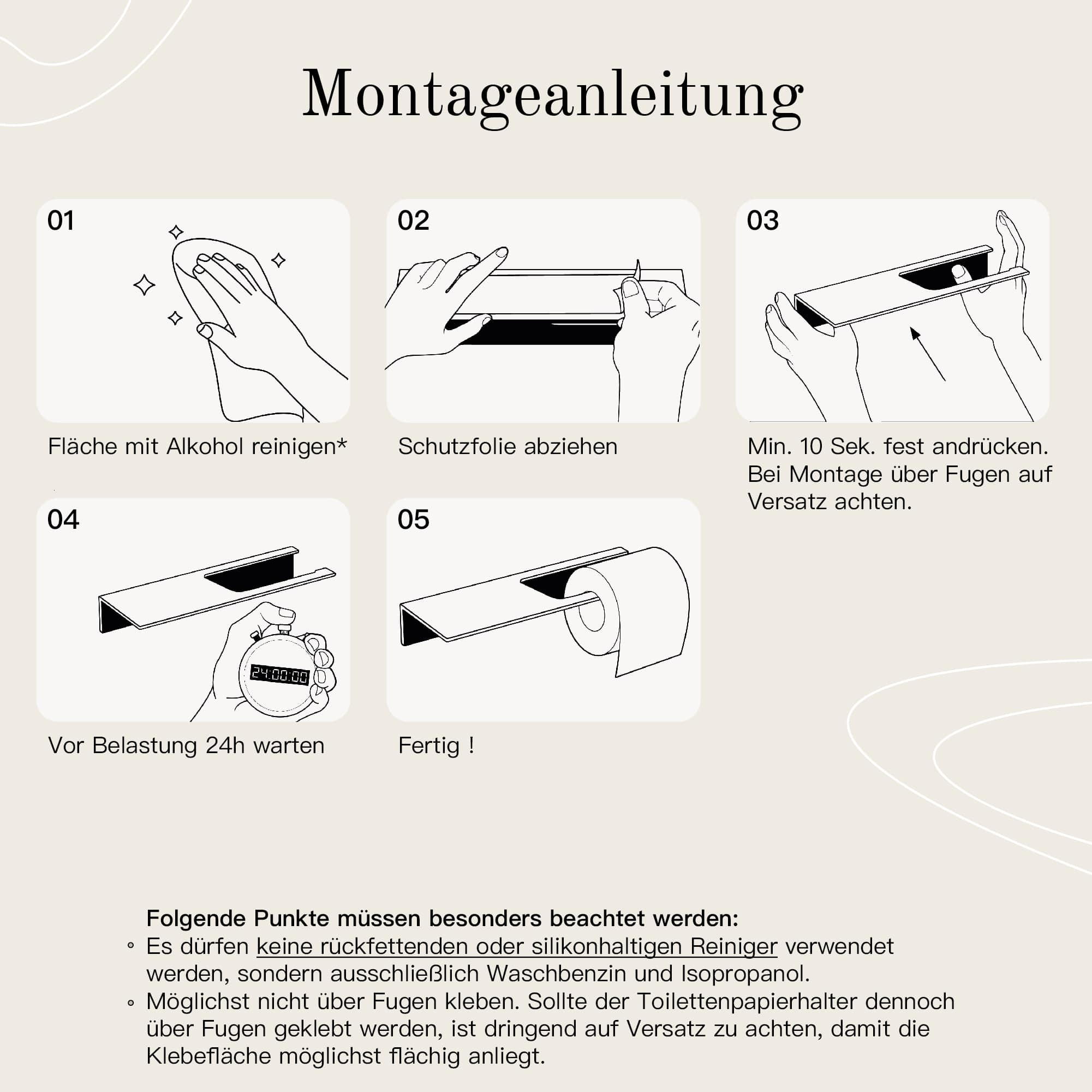 Designfabrik Hamburg Montageanleitung Toilettenpapierhalter mit Ablage w