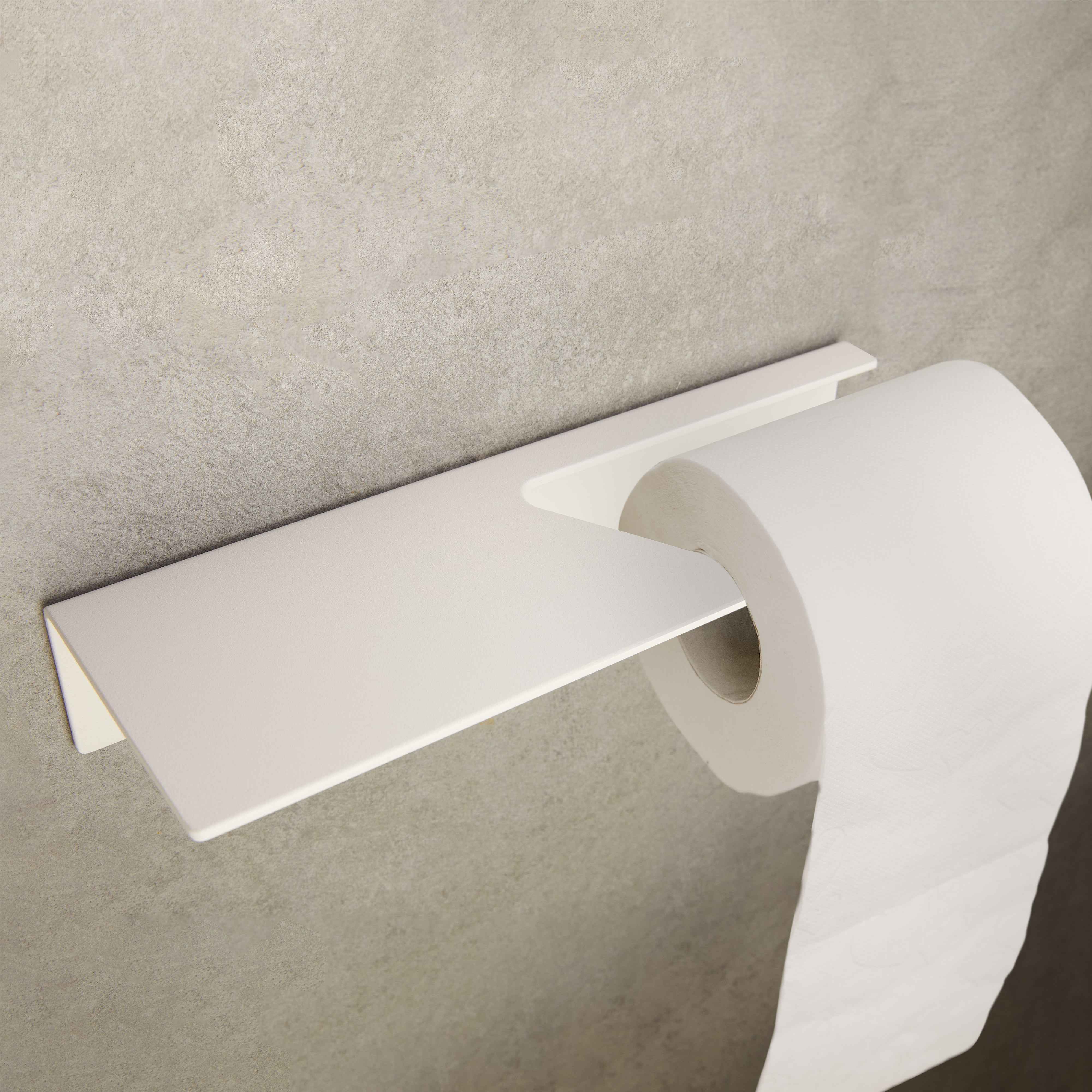 Designfabrik Hamburg Klorollenhalterung mit Ablage Weiß Matt 