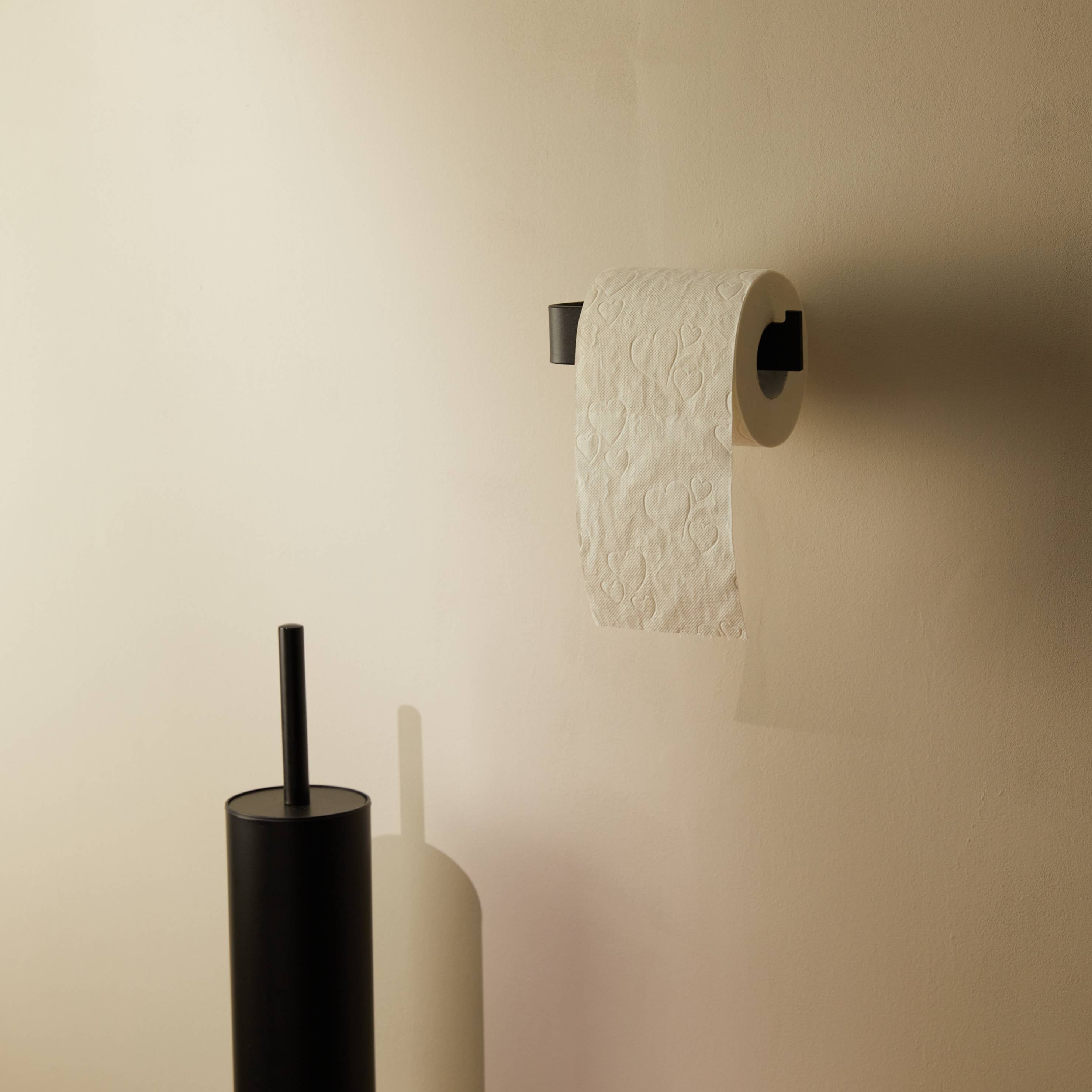 Designfabrik Hamburg Toilettenpapierhalter ohne Bohren schwarz, Klorollenhalter selbstklebend