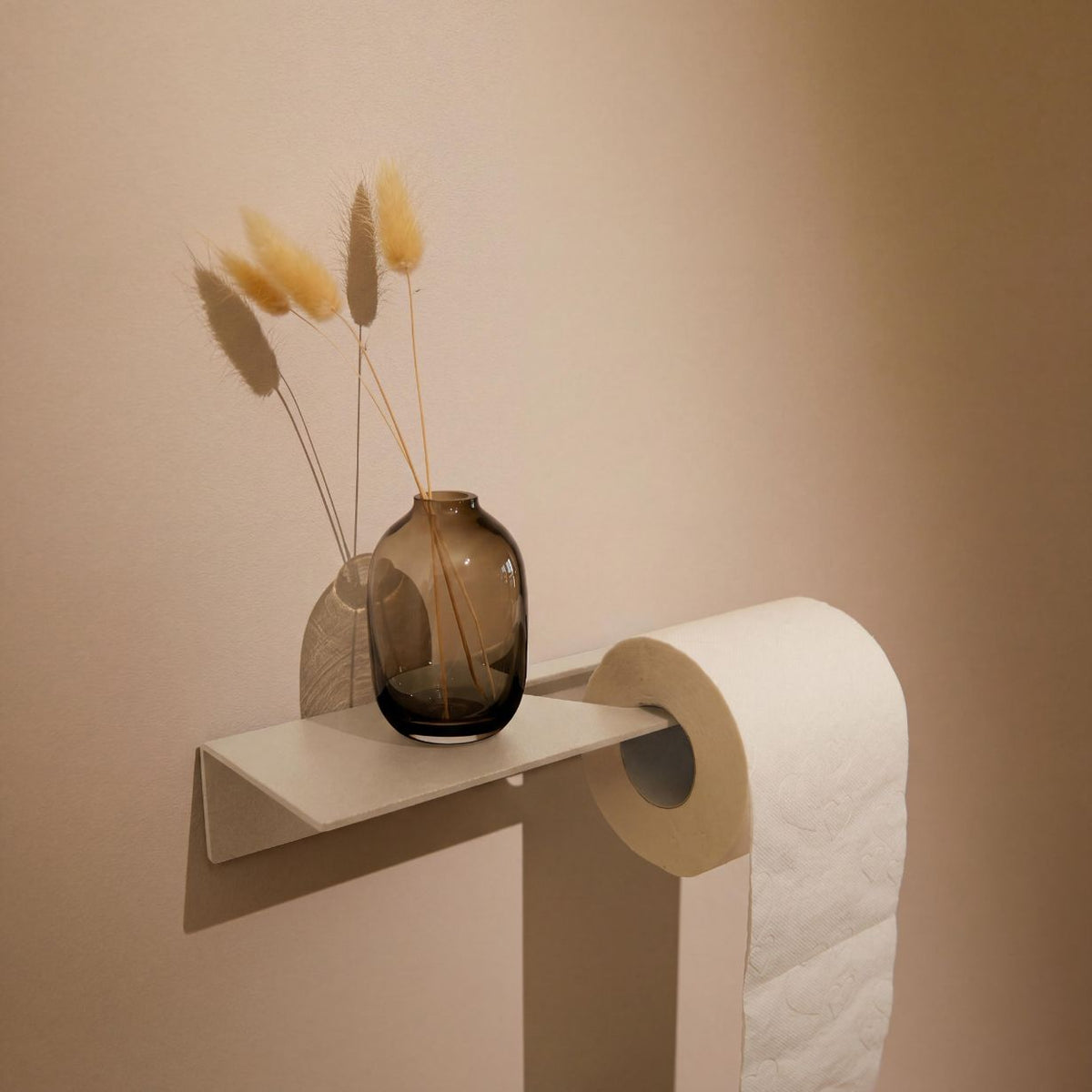 Designfabrik Hamburg Toilettenpapierhalter ohne Bohren zur Wandmontage beige