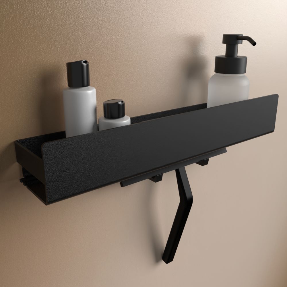 Modern black shower shelf ISLA 30 cm, mensola doccia, Duschregal 70cm, Regal aus Metall, buying bathroom