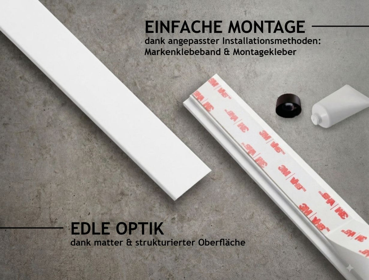 Designfabrik Hamburg Hakenleiste ohne Bohren für Kochutensilien zum Ankleben in der Küche mit verschiebbaren Haken