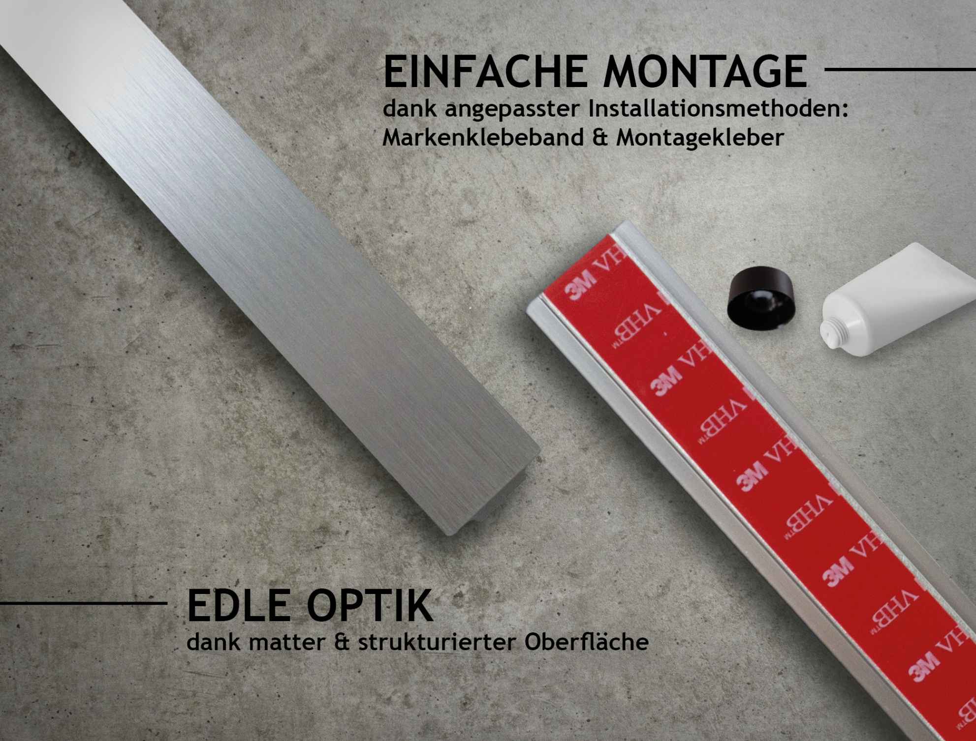  Designfabrik Hamburg Hakenleiste für Küchenutensilien selbstklebend, Küchenutensilienhalter ohne Bohren silber