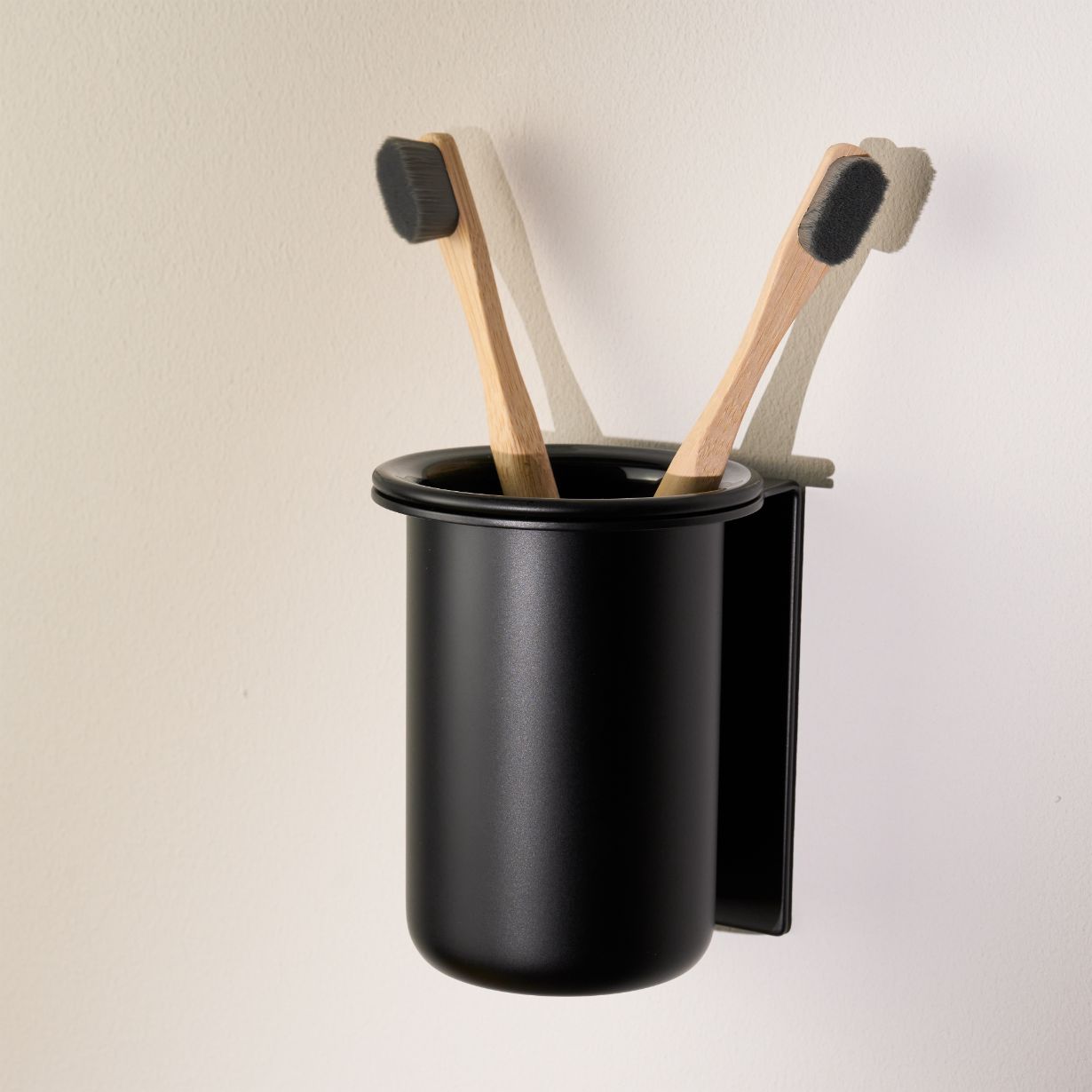 Designfabrik Hamburg Zahnbürstenhalter selbstklebend ohne Bohren aus Glas und Edelstahl
