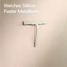 Designfabrik Hamburg Duschabzieher aus Silikon mit zwei verschiedenen Halterungen für Wand und Duschwand beige