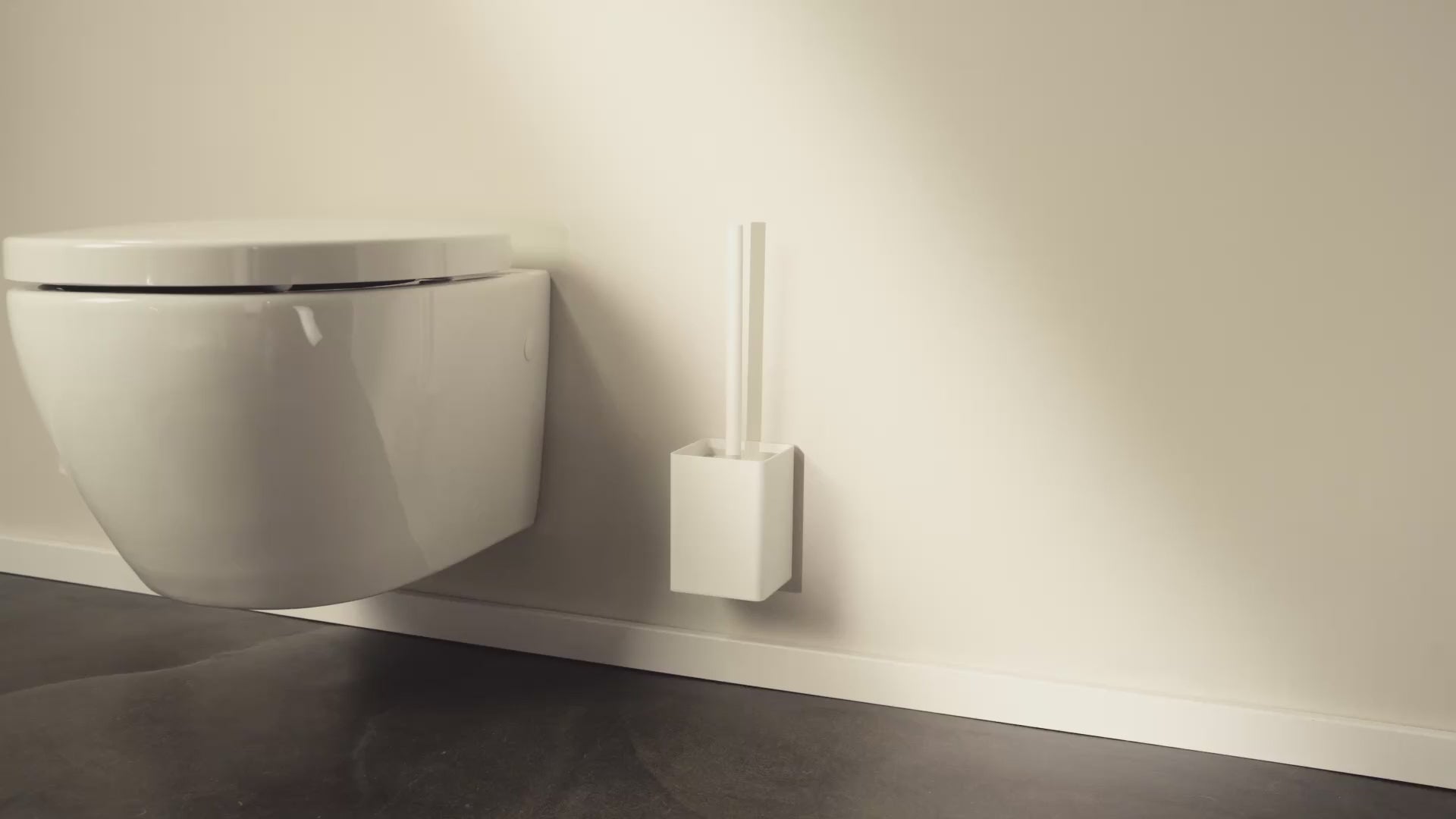 Designfabrik Hamburg Klobürstenhalter aus hochwertigem Metall zur Wandmontage oder zum hinstellenmit hygienischer Silikonbürste