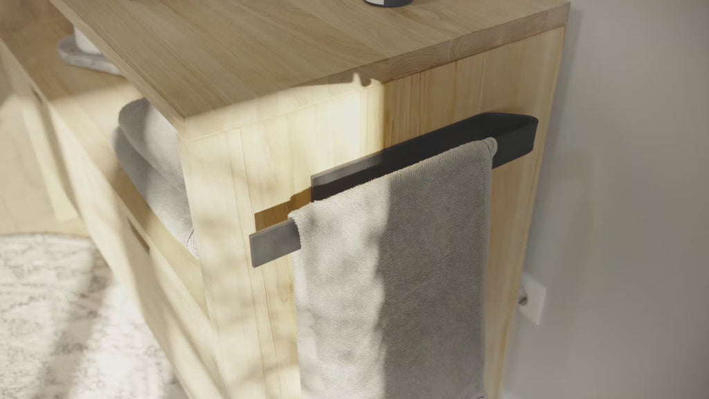Designfabrik Hamburg Handtuchhalter ohne Bohren selbstklebend zur Wandmontage, am Waschtisch oder am Waschbecken. Handtuchstange oder Handtuchring Video